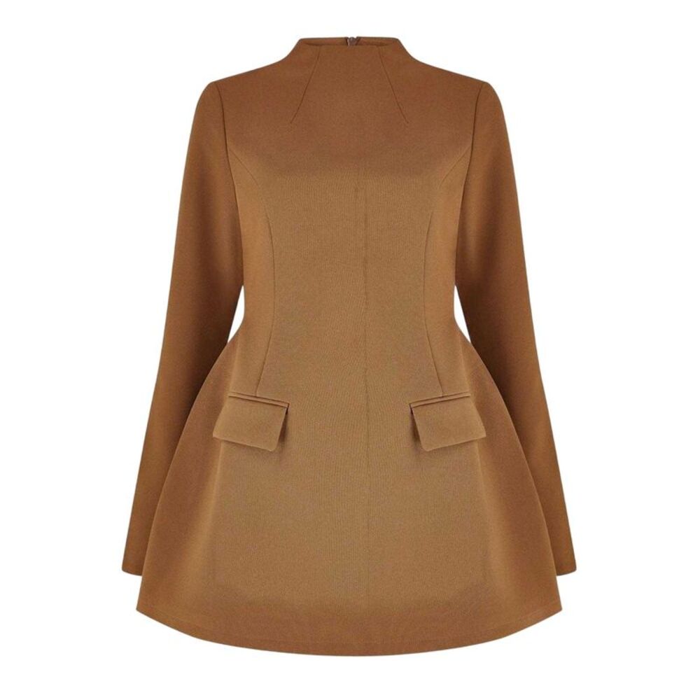 Odd Muse Womens/Ladies Flared Long-Sleeved Mini Dress / Olive